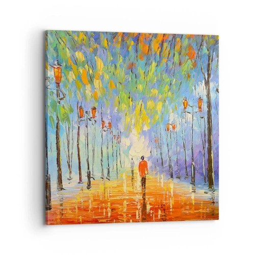 Impression sur toile - Image sur toile - Chant nocturne de la pluie - 70x70 cm