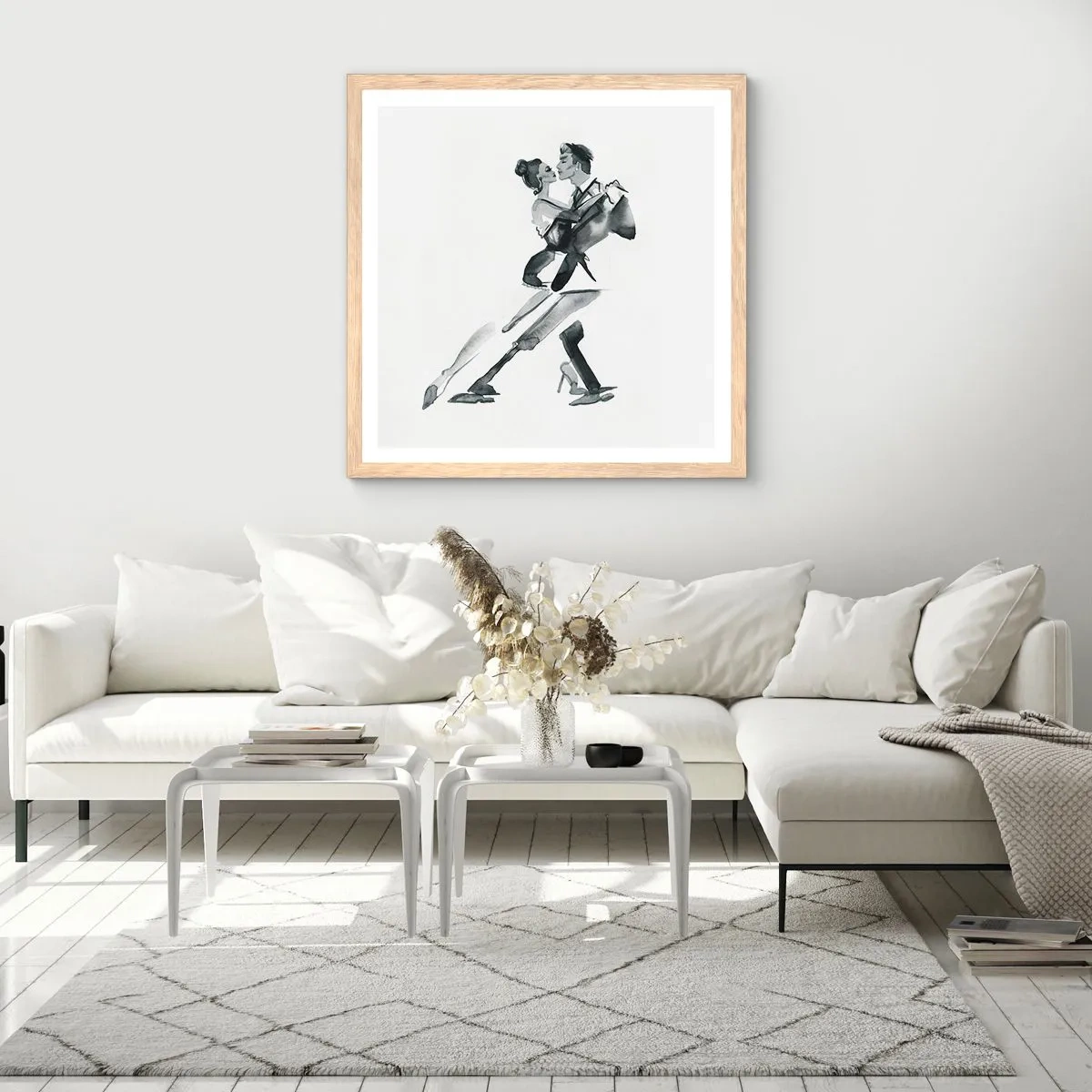 Affiche dans un chêne clair - Poster - En un battement - 40x40 cm