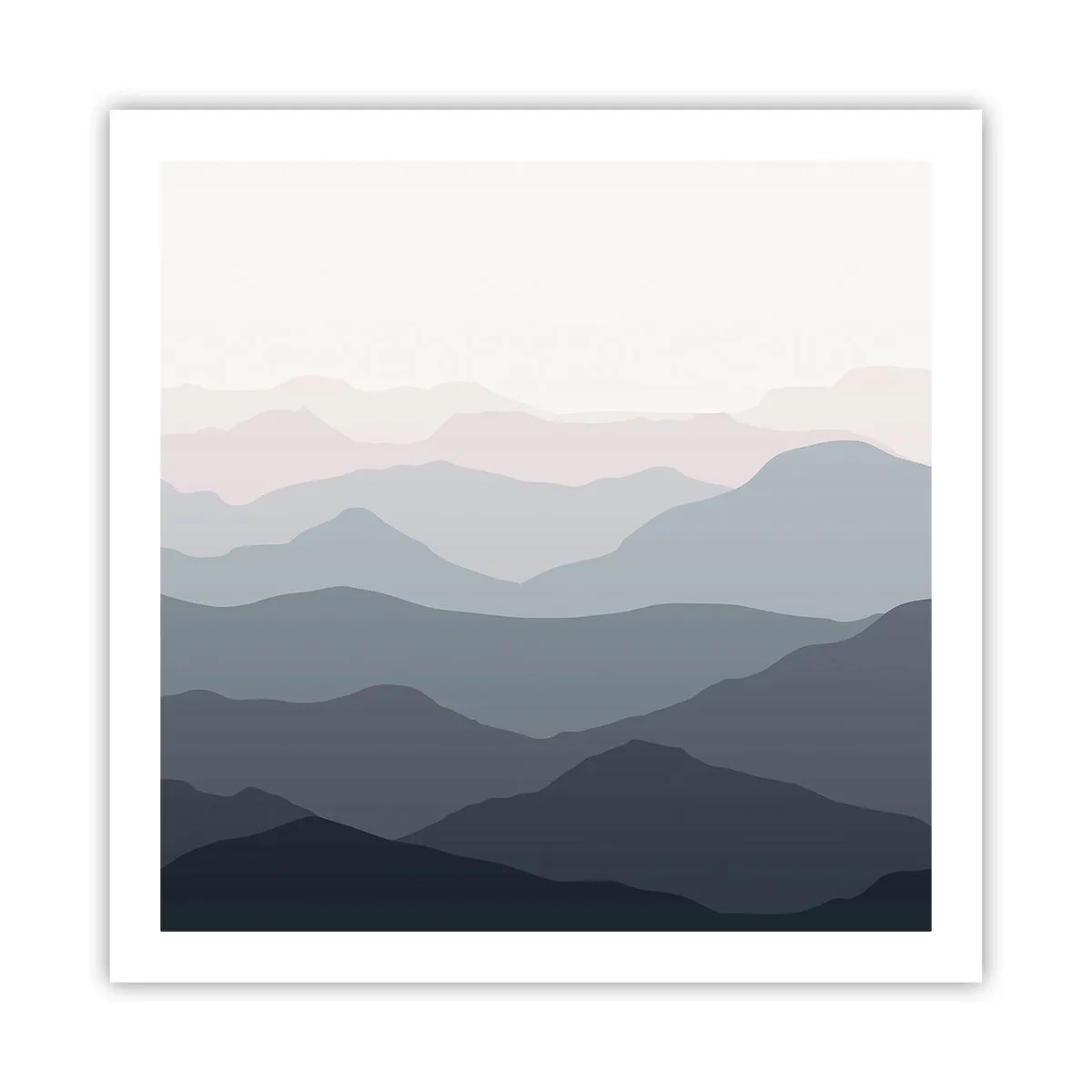 Affiche - Poster - Vagues de montagnes - 60x60 cm