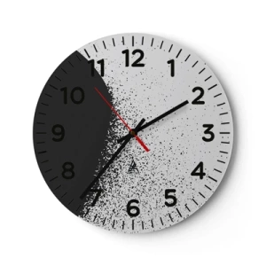 Horloge murale - Pendule murale - Mouvement des molécules - 30x30 cm