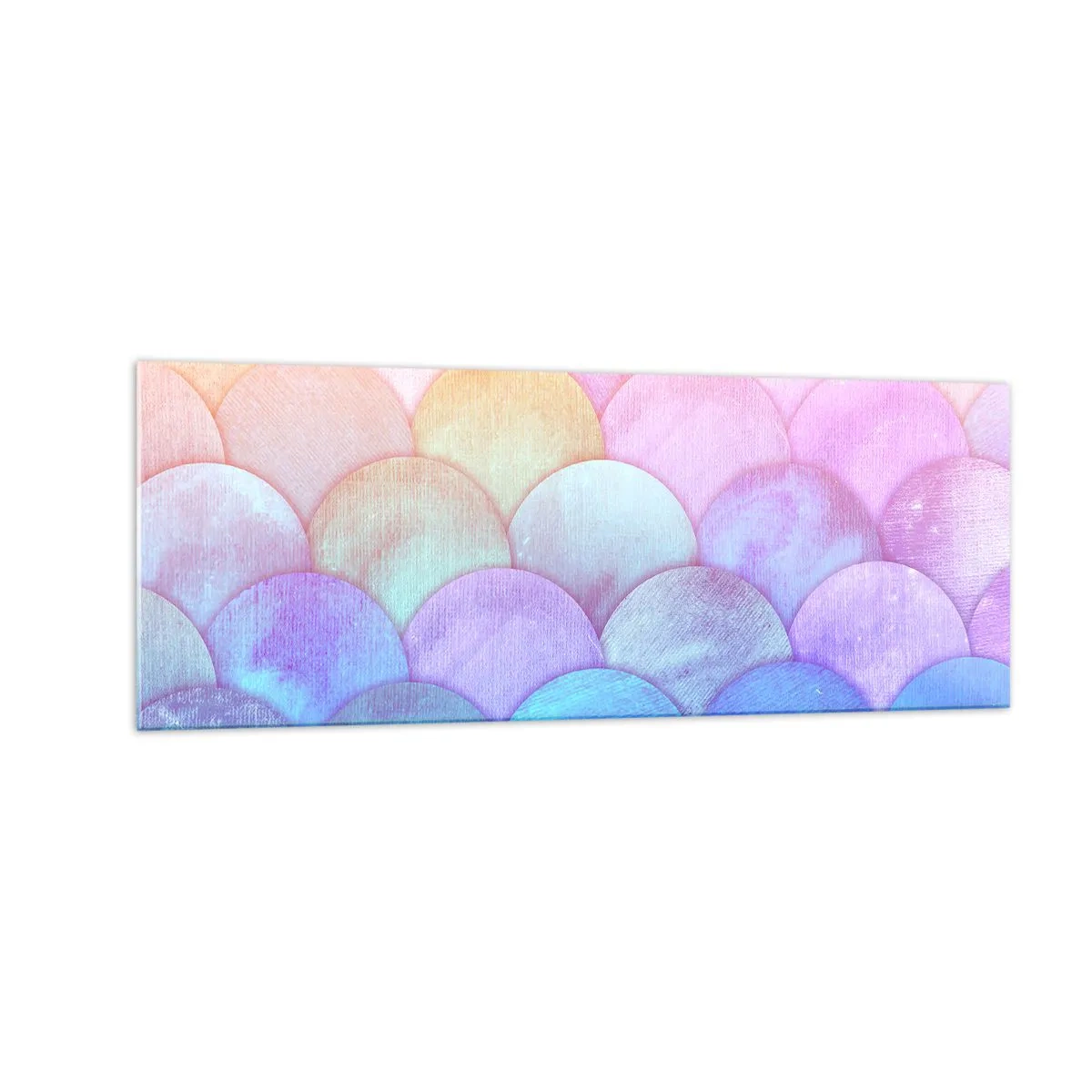 Impression sur verre - Image sur verre - Échelles abstraites aux tons pastel - 140x50cm - Écailles de perles - Décoration murale moderne pour le salon et la chambre ARTTOR