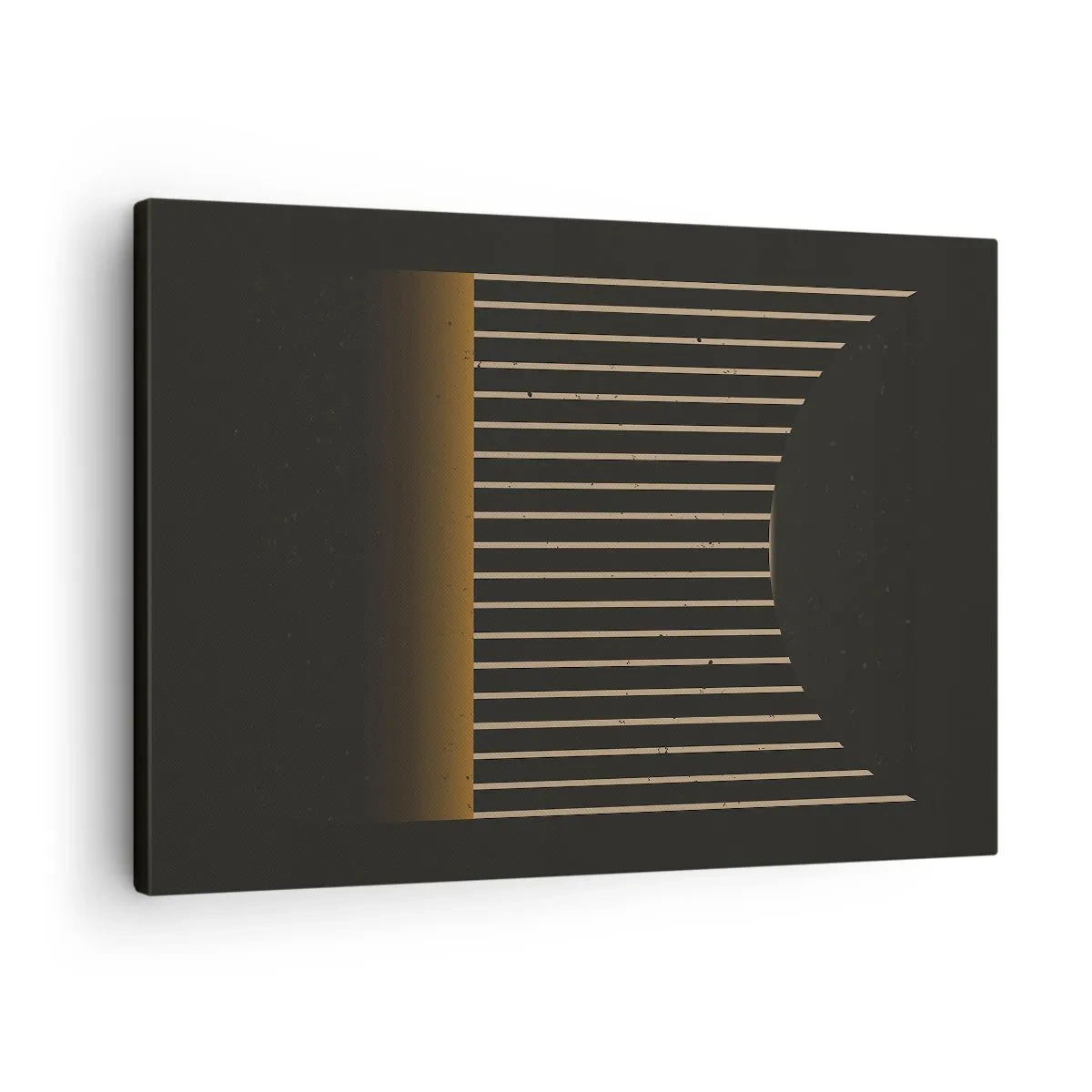Impression sur toile - Image sur toile - Motif géométrique à rayures sur fond sombre - 70x50cm - Explorez les ténèbres - Décoration murale moderne pour le salon et la chambre ARTTOR