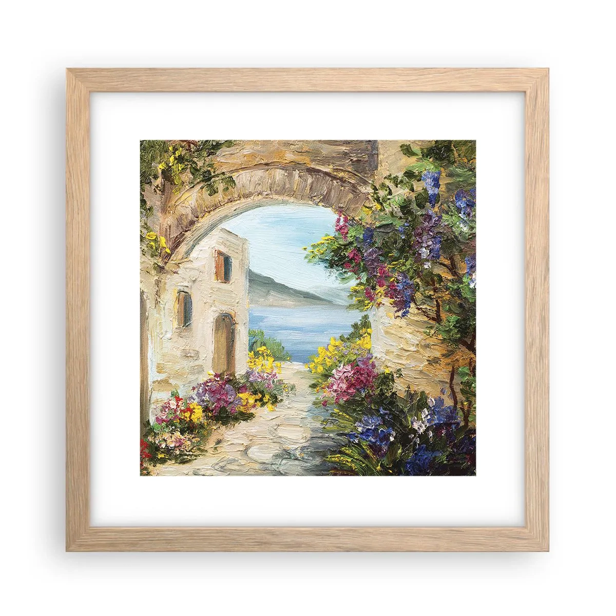 Affiche dans un chêne clair - Poster - Le charme d'une province côtière - 30x30 cm