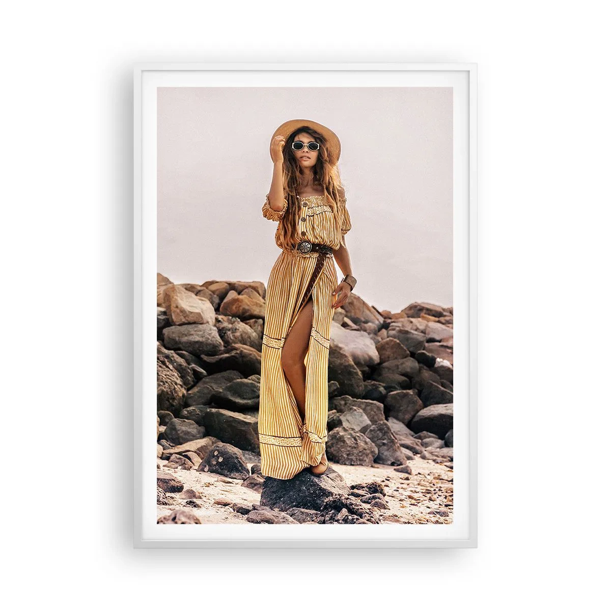 Affiche dans un cadre blanc - Poster - La magie des pierres - 70x100 cm