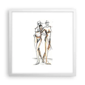 Affiche dans un cadre blanc - Poster - Étude de la grâce - 40x40 cm