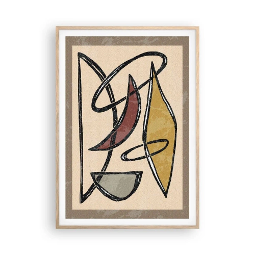 Affiche dans un chêne clair - Poster - Composition – arcs et ovales - 70x100 cm