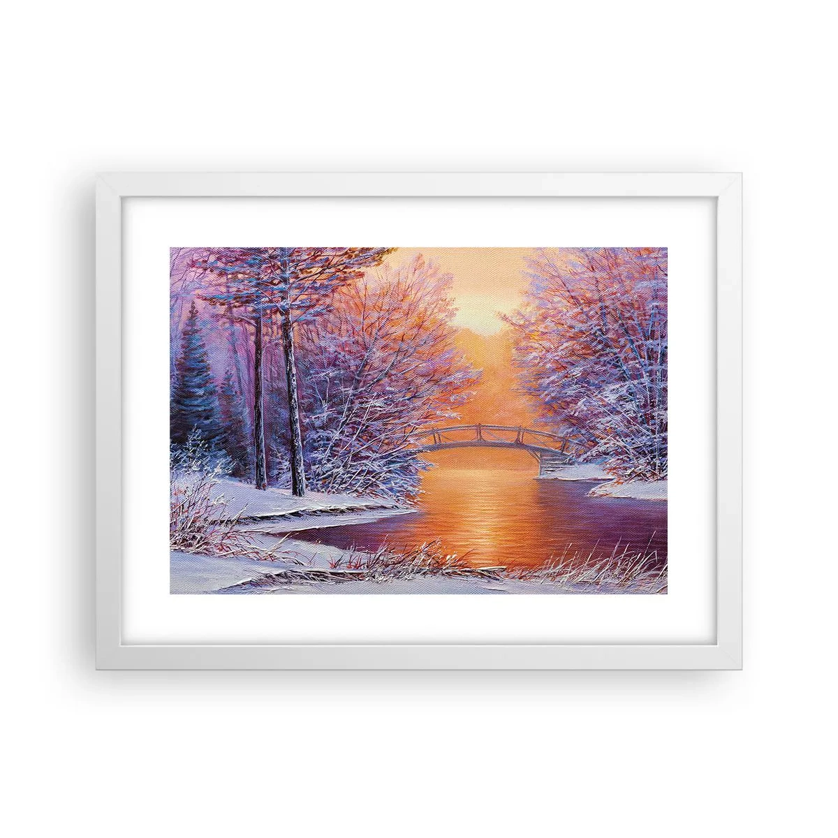 Affiche dans un cadre blanc - Poster - On se rencontre ici - 40x30 cm