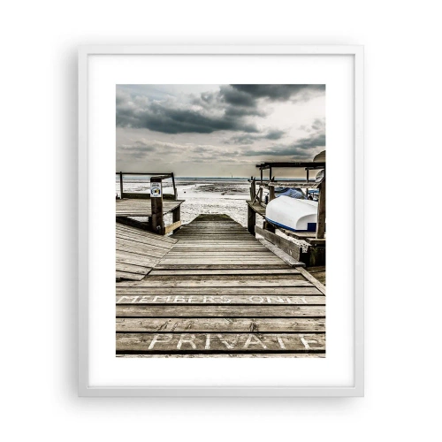 Affiche dans un cadre blanc - Poster - Plage de minuit - 40x50 cm