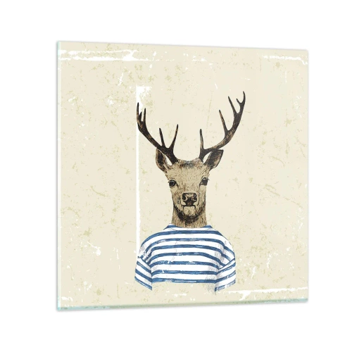 Impression sur verre - Image sur verre - Parce que j'aime les chemises rayées - 60x60 cm