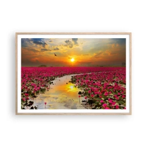 Affiche dans un chêne clair - Poster - La vie secrète du lac - 100x70 cm