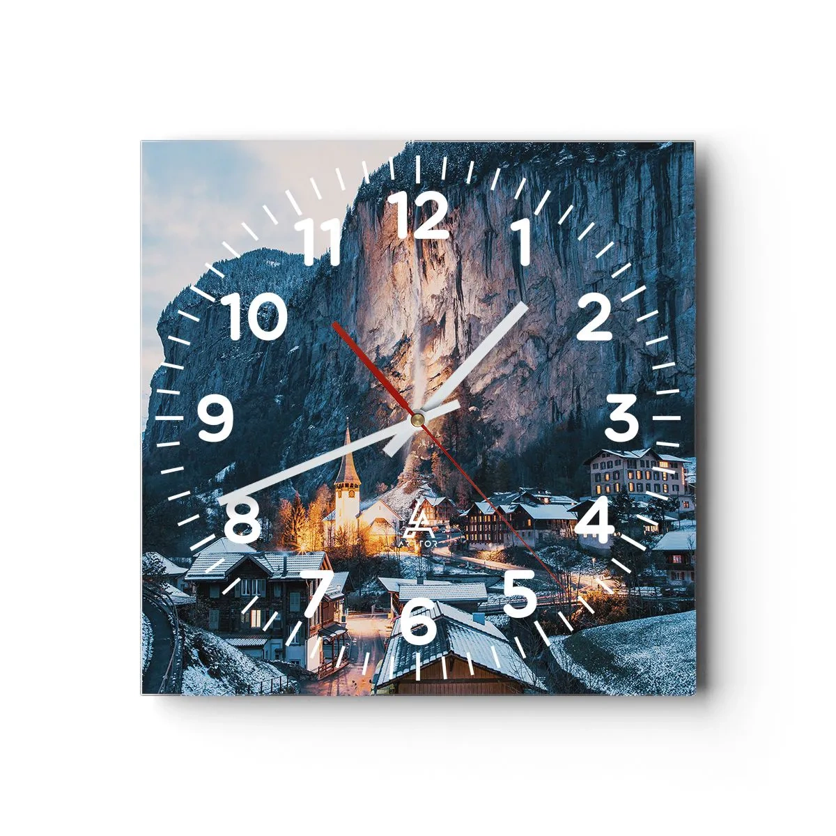 Horloge murale - Pendule murale - Esprit brillant de l'hiver - 40x40 cm