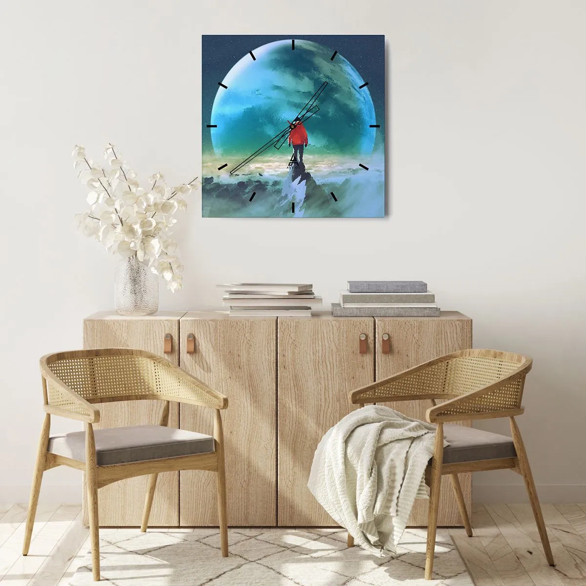 Horloge murale - Pendule murale - Explorateur de la nouvelle terre - 30x30 cm