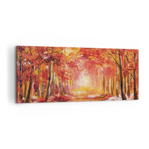 Impression sur toile - Image sur toile - Forêt de cuivre - 100x40 cm