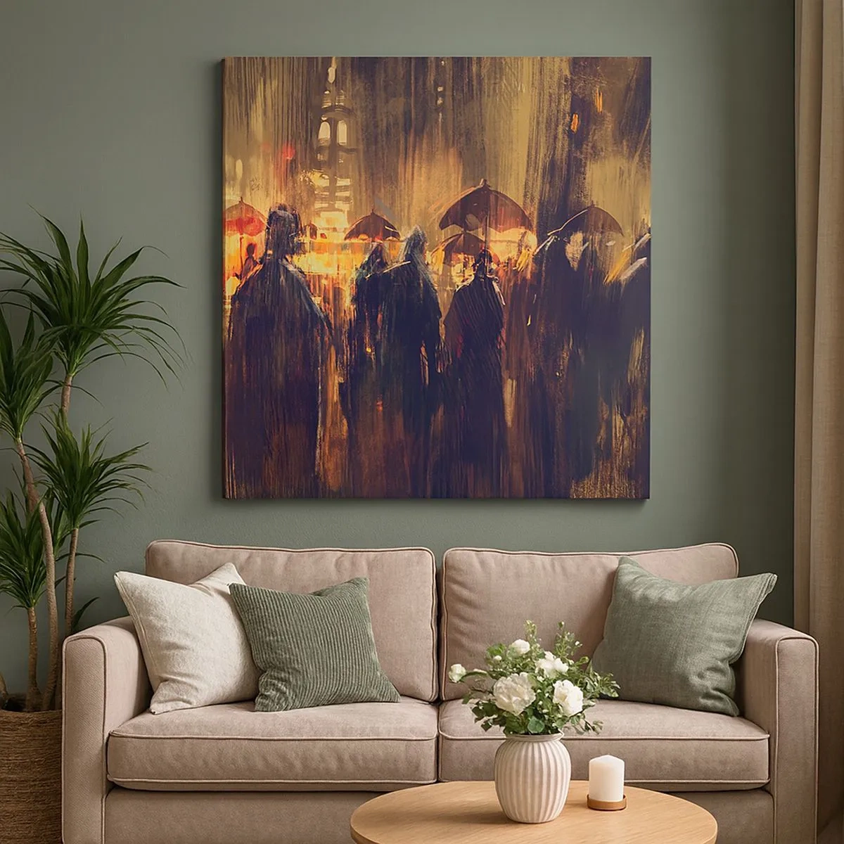 Impression sur toile - Image sur toile - Adeptes de la pluie - 30x30 cm