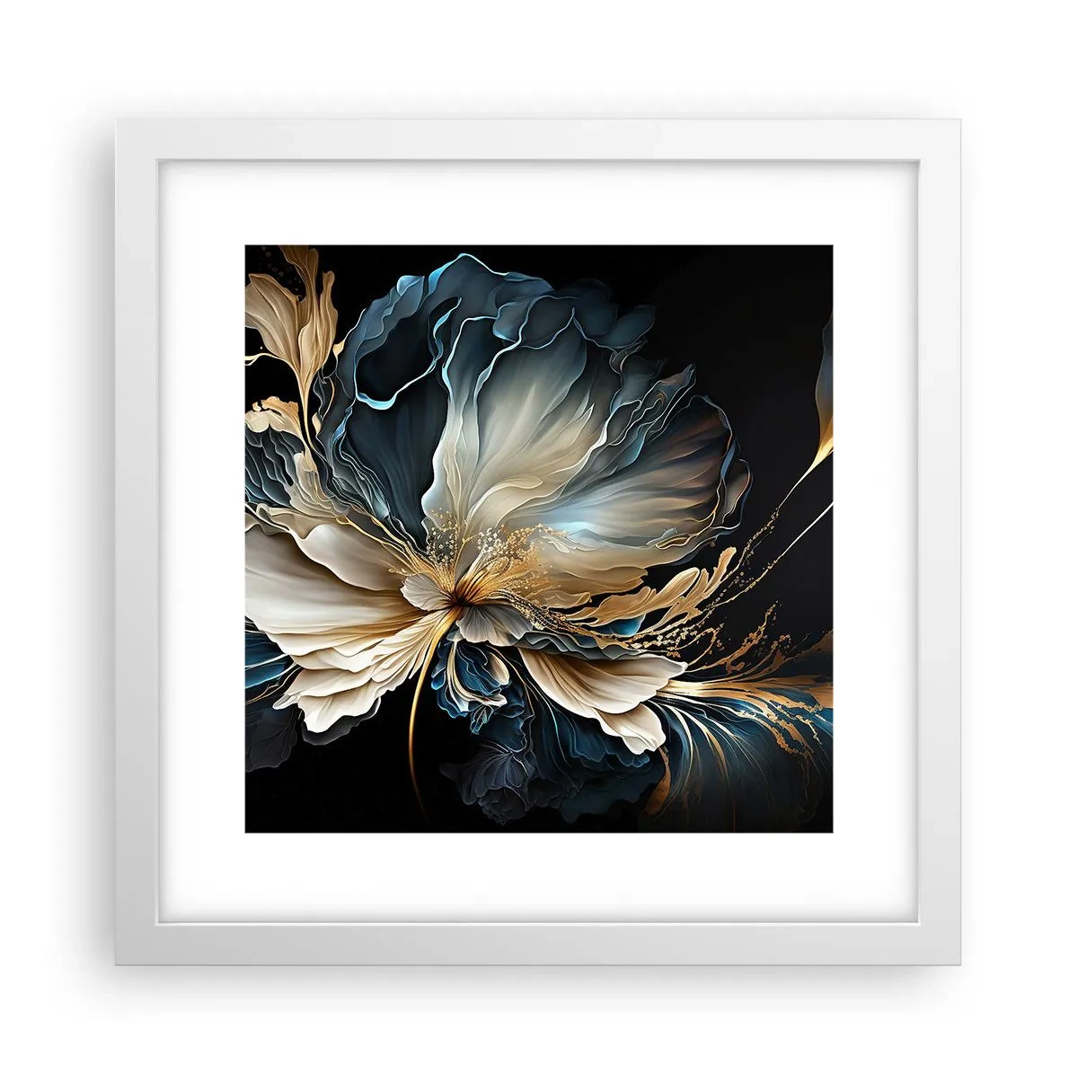 Affiche dans un cadre blanc - Poster - Fleur de fougère de conte de fées - 30x30 cm