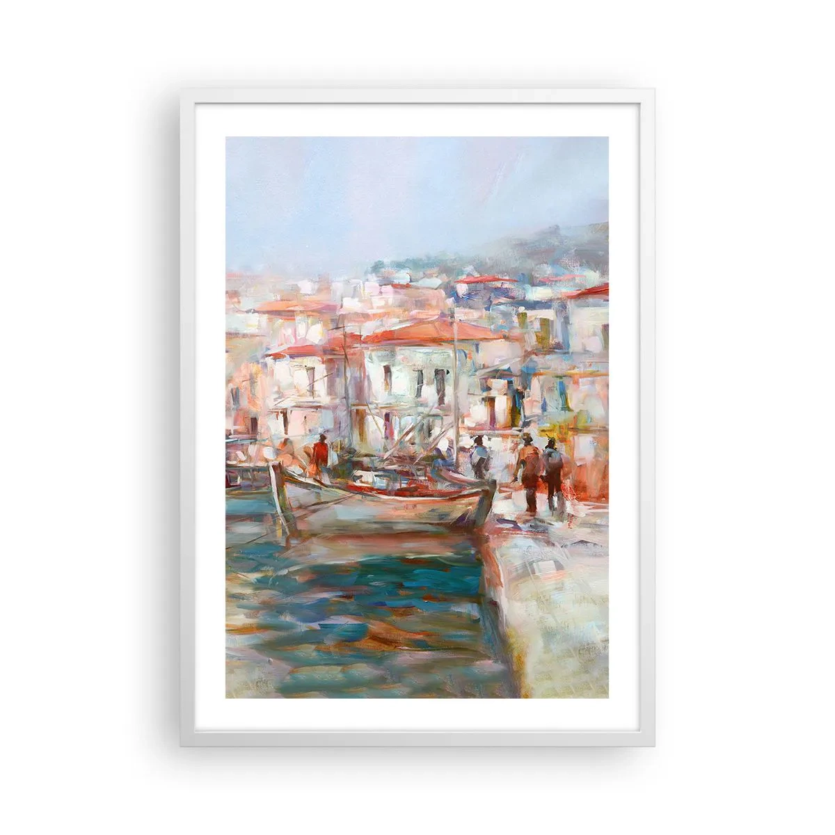 Affiche dans un cadre blanc - Poster - Vacances pastelles - 50x70 cm