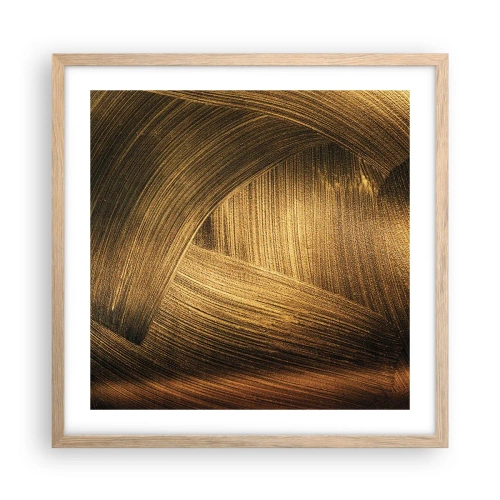 Affiche dans un chêne clair - Poster - Dans un labyrinthe en or - 50x50 cm