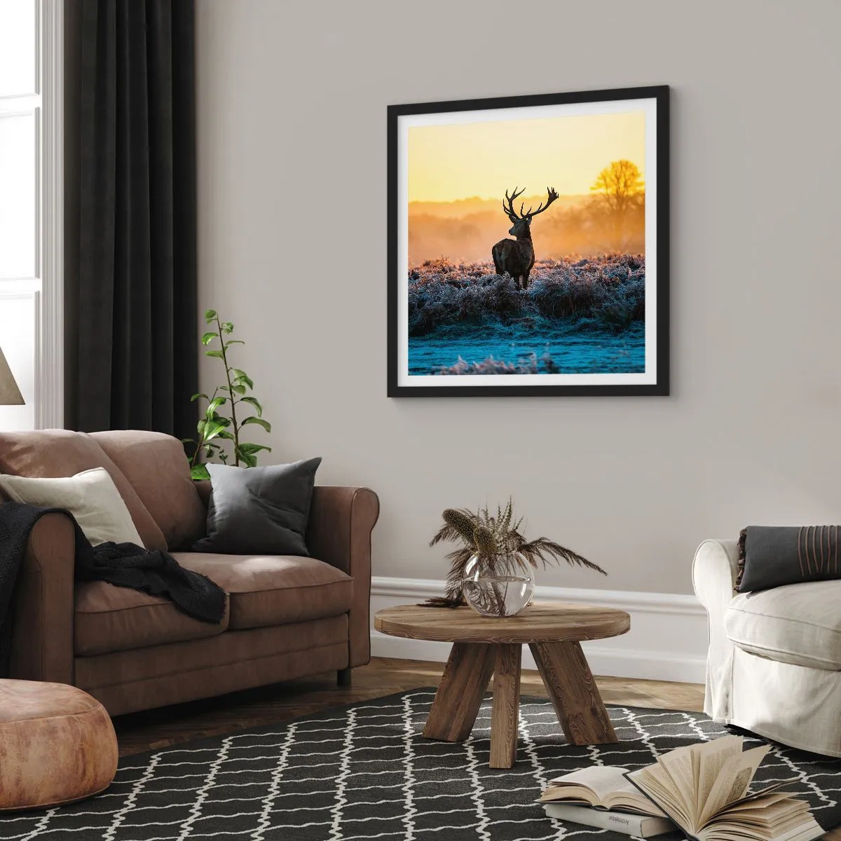 Affiche dans un cadre noir - Poster - Couronné pour sa succession - 60x60 cm