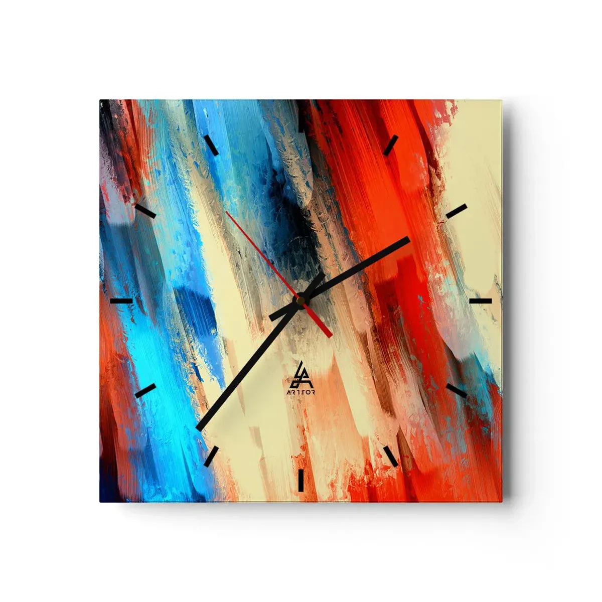 Horloge murale - Pendule murale - Une cascade de couleurs - 40x40 cm