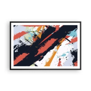 Affiche dans un cadre noir - Poster - Composition dynamique - 91x61 cm