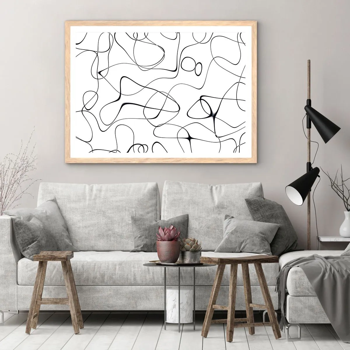 Affiche dans un chêne clair - Poster - Le chemin de la vie, les voies du hasard - 70x50 cm