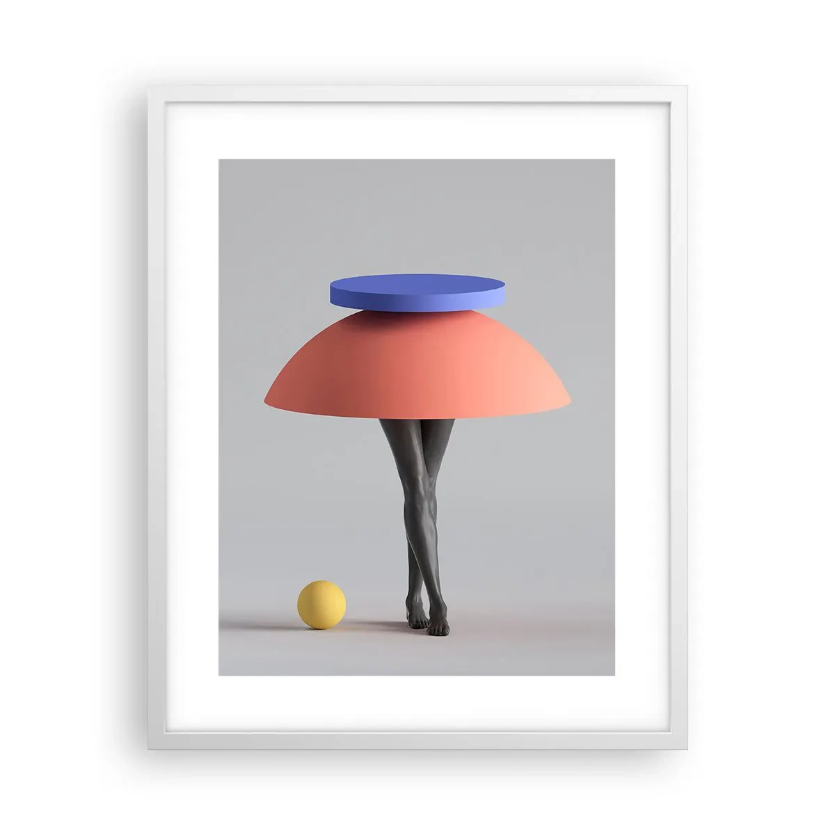 Affiche dans un cadre blanc - Poster - Composition surréaliste - 40x50 cm