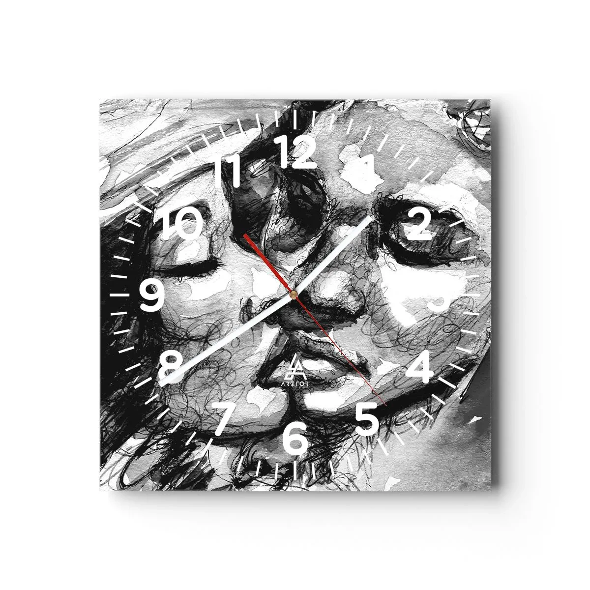 Horloge murale - Pendule murale - Un moment tendre - 40x40 cm
