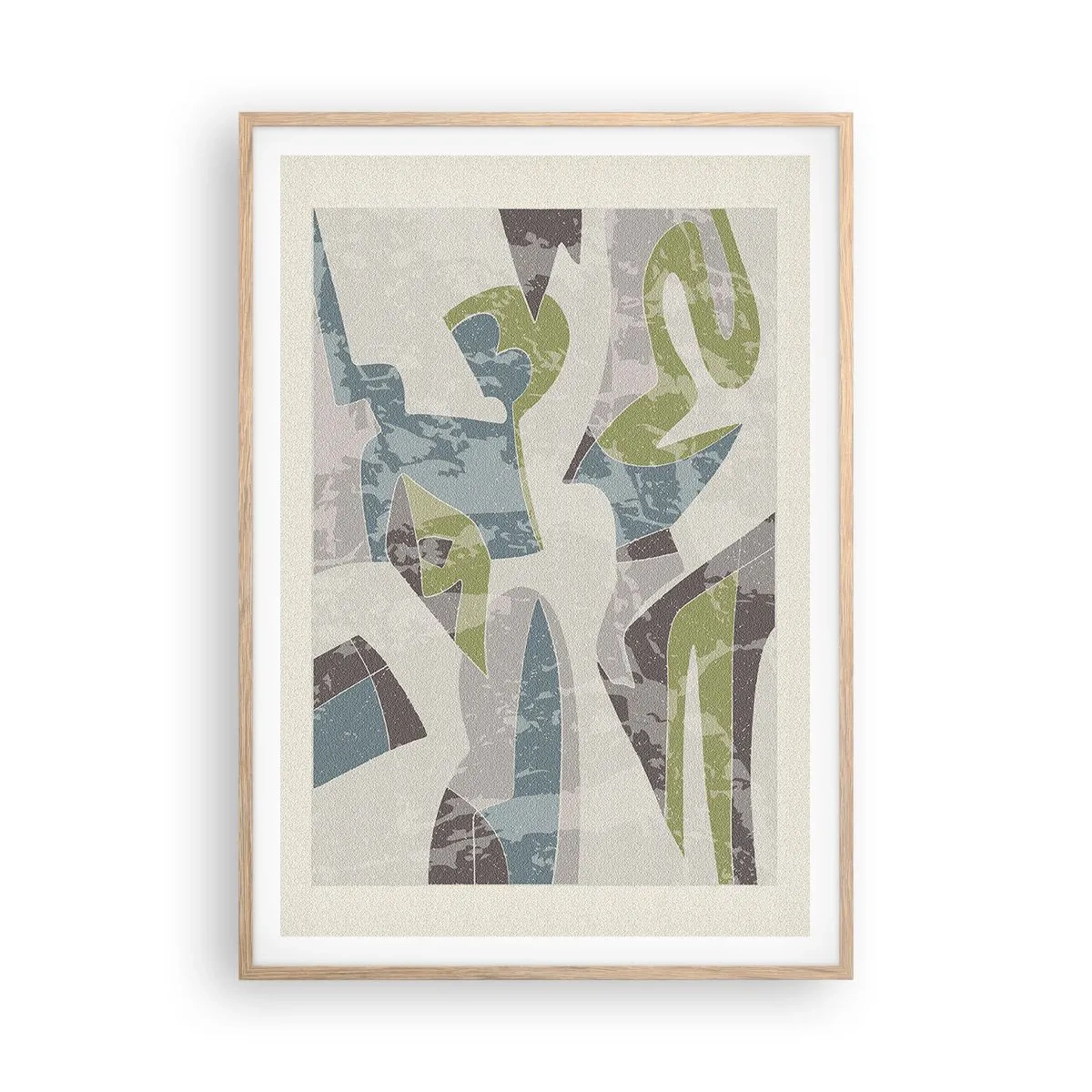 Affiche dans un chêne clair - Poster - Composition derrière la vitre - 70x100 cm