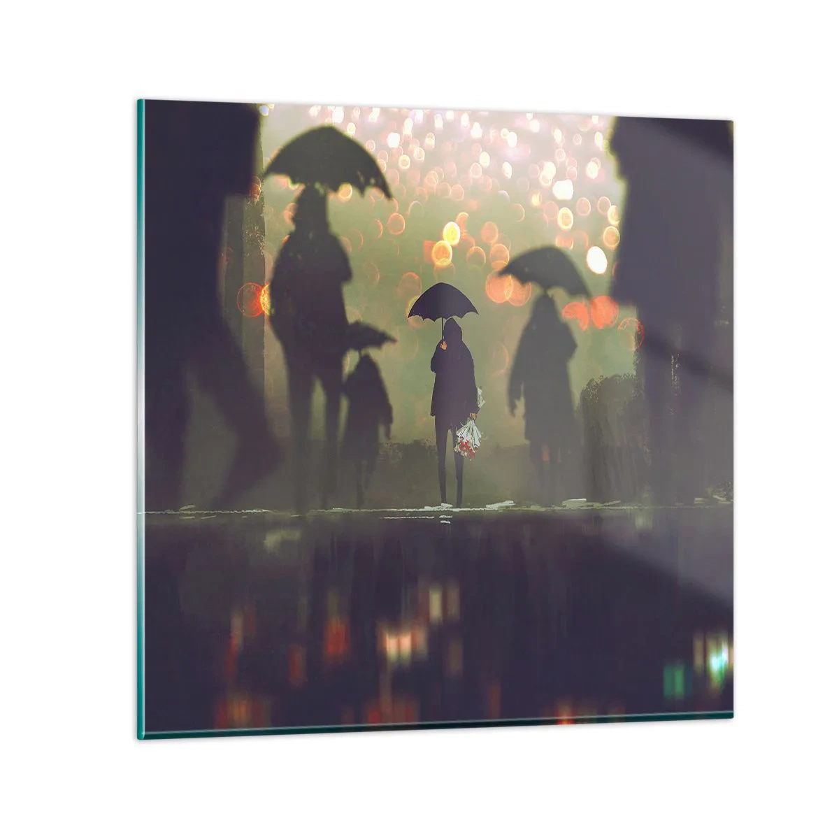 Impression sur verre - Image sur verre - Du point de vue d'une goutte de pluie - 30x30 cm