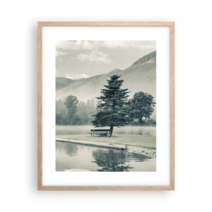 Affiche dans un chêne clair - Poster - Le lac dort encore - 40x50 cm