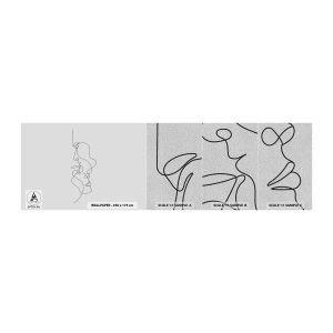 Échantillon de Papier Peint Premium Sand - Chaleur de désir renaissant - Graphique, Couple amoureux, Baiser - 100x30 cm