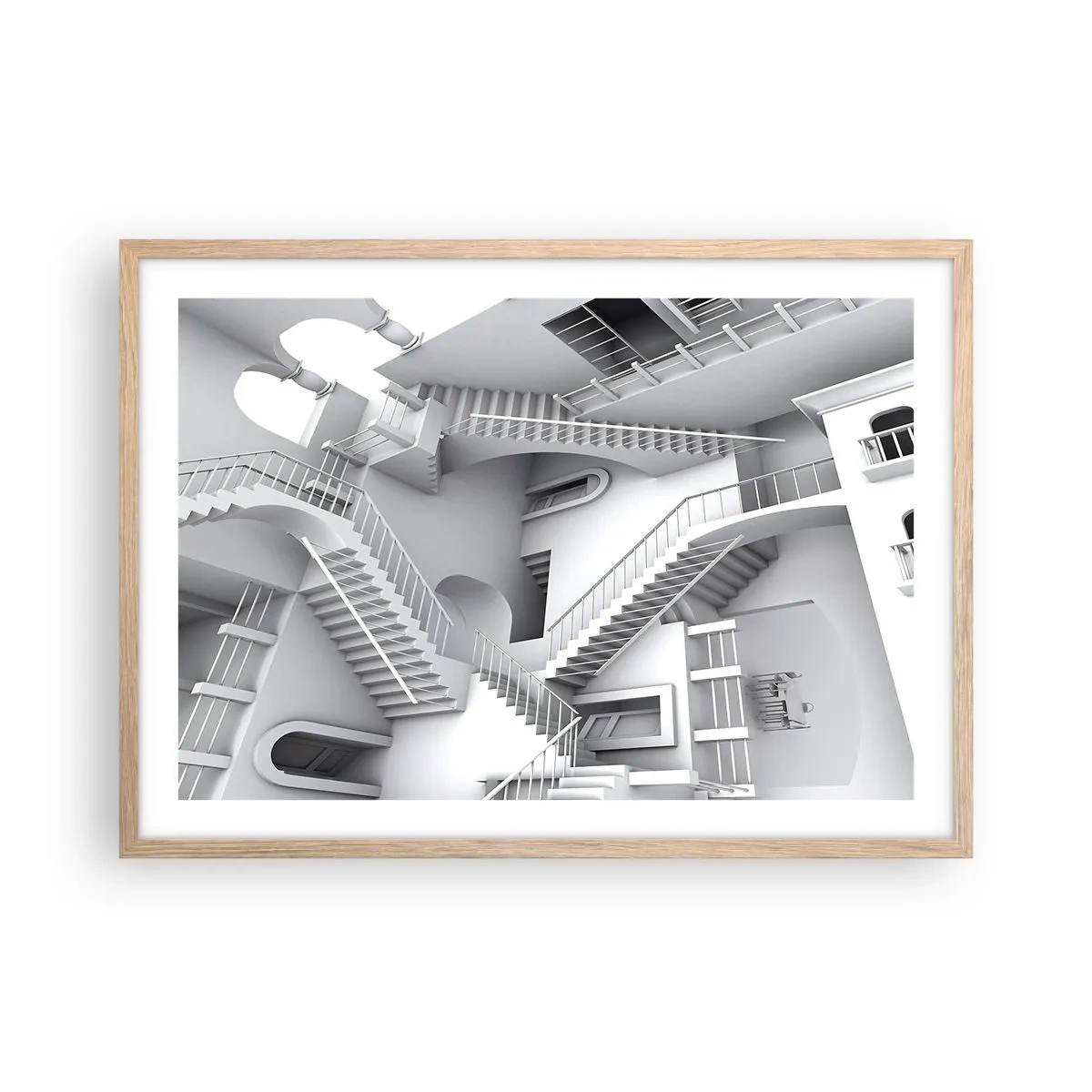 Affiche dans un chêne clair - Poster - Paradoxes spatiaux - 70x50 cm