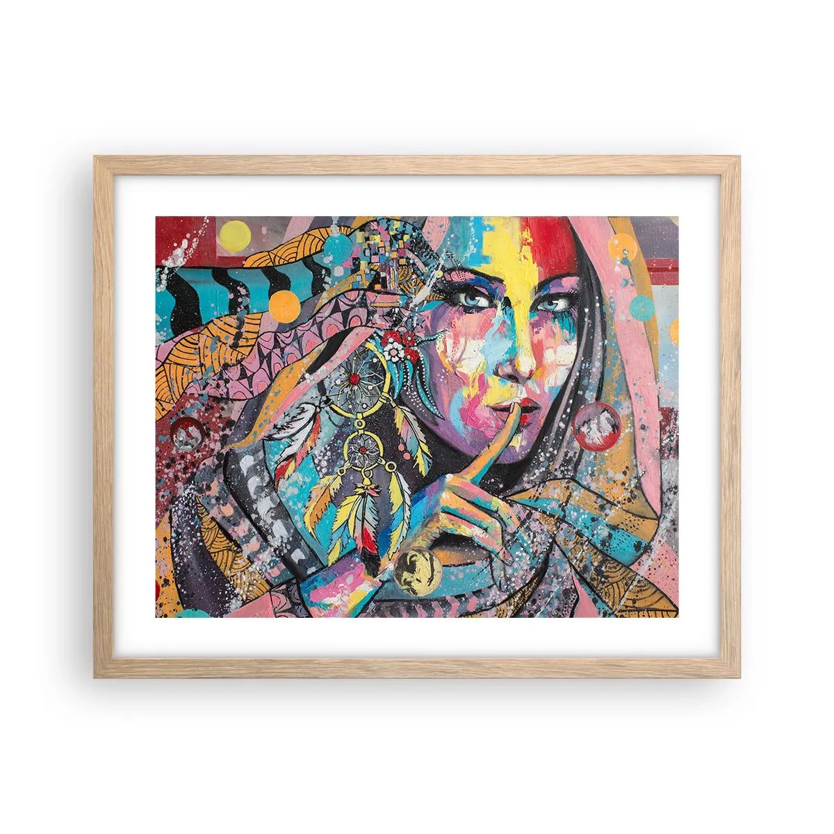 Affiche dans un chêne clair - Poster - Taisez-vous jusqu'à ce que vous compreniez - 50x40 cm