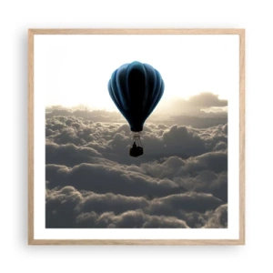 Affiche dans un chêne clair - Poster - Un vagabond au dessus des nuages - 60x60 cm