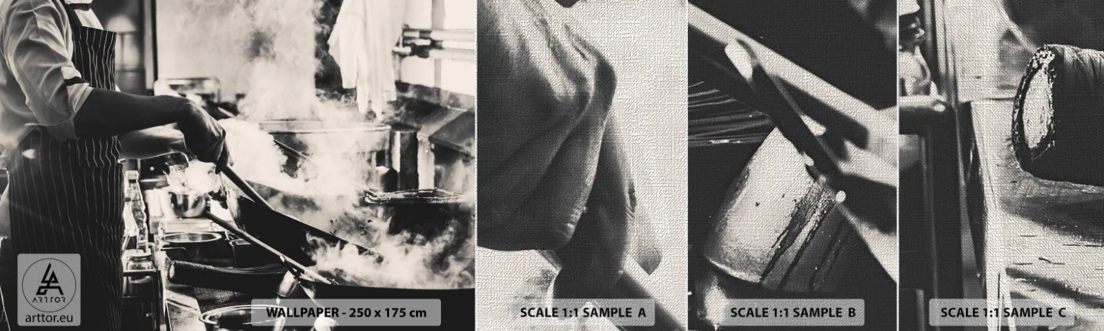 Échantillon de Papier Peint Premium Canvas - Alchimie des saveurs - Cuisine, La gastronomie, Restaurant - 100x30 cm