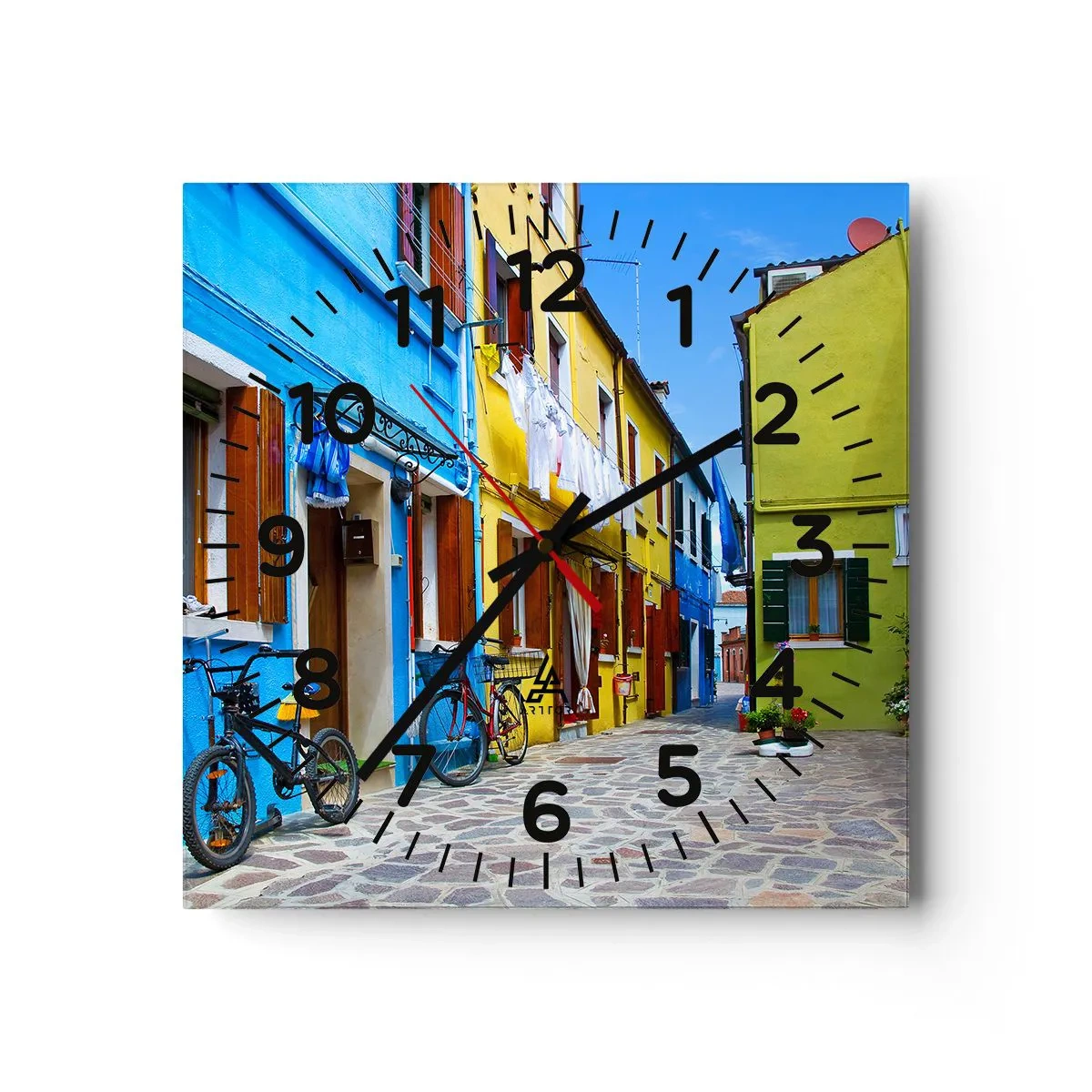 Horloge murale - Pendule murale - Pastel, douce ruelle - 30x30 cm