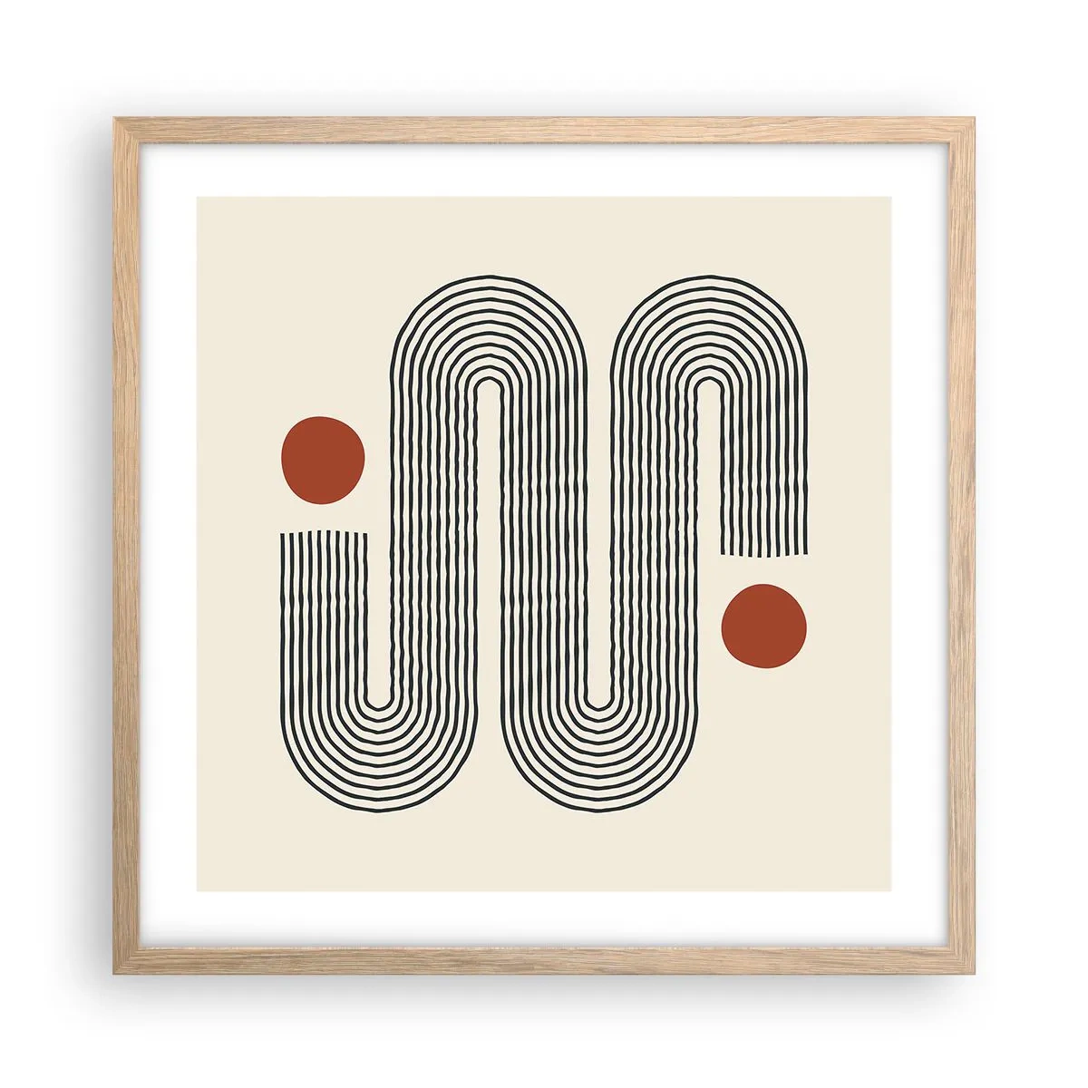 Affiche dans un chêne clair - Poster - Du début à la fin - 50x50 cm