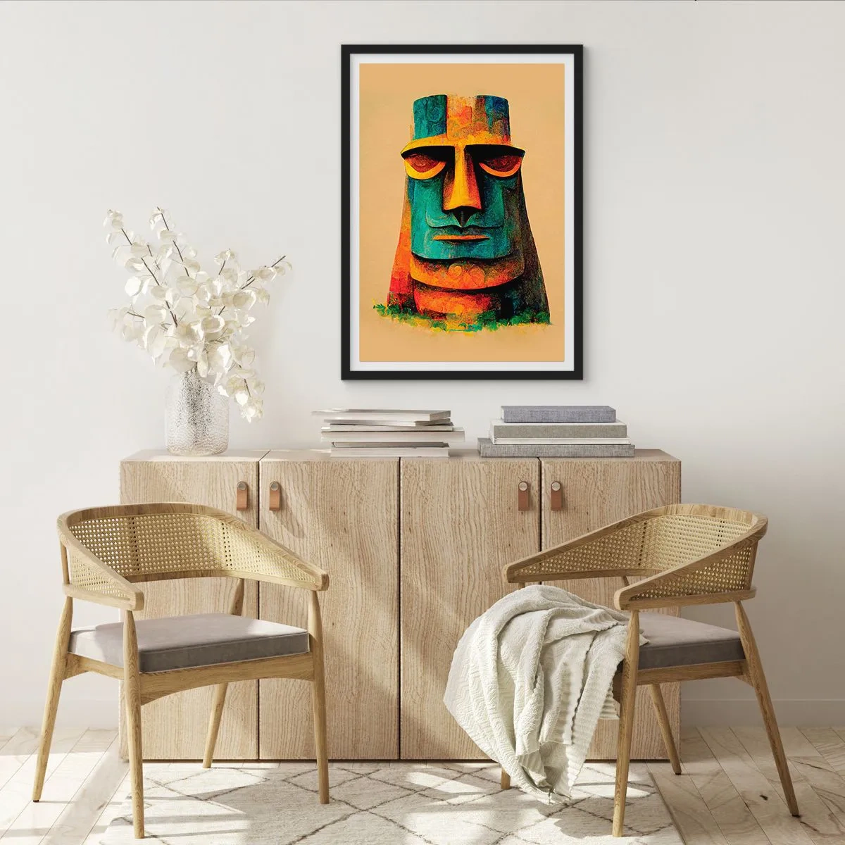 Affiche dans un cadre noir - Poster - Statuesque et sympathique - 61x91 cm