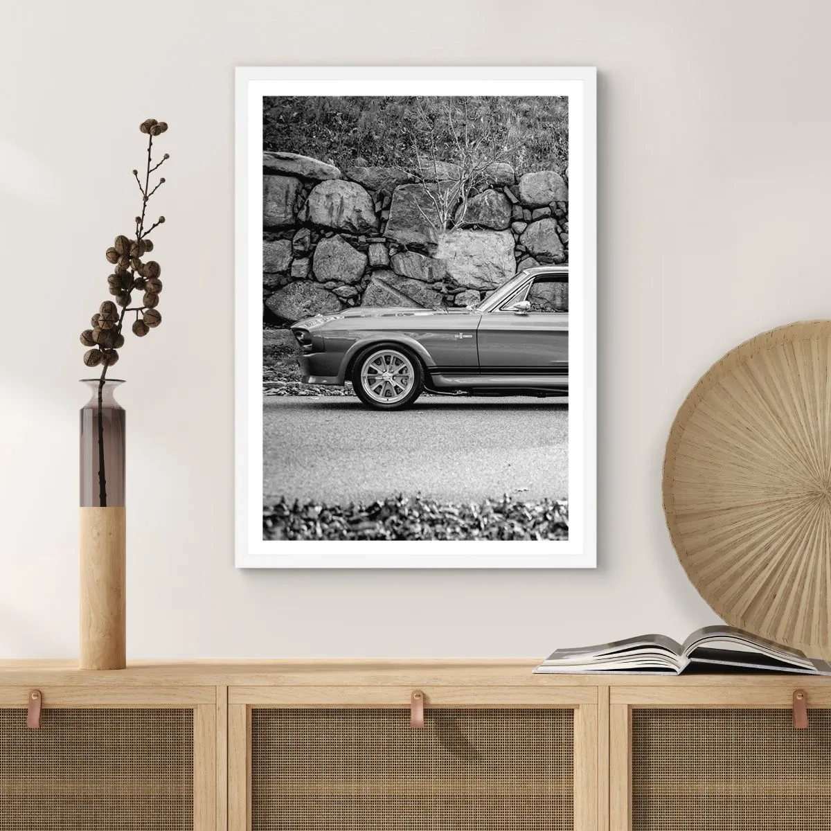 Affiche dans un cadre blanc - Poster - Légende des années 60 - 70x100 cm