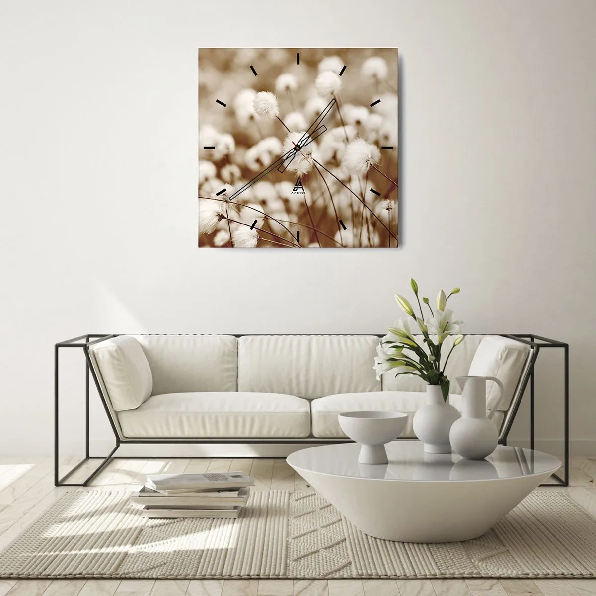 Horloge murale - Pendule murale - Tige moelleuse - 40x40 cm