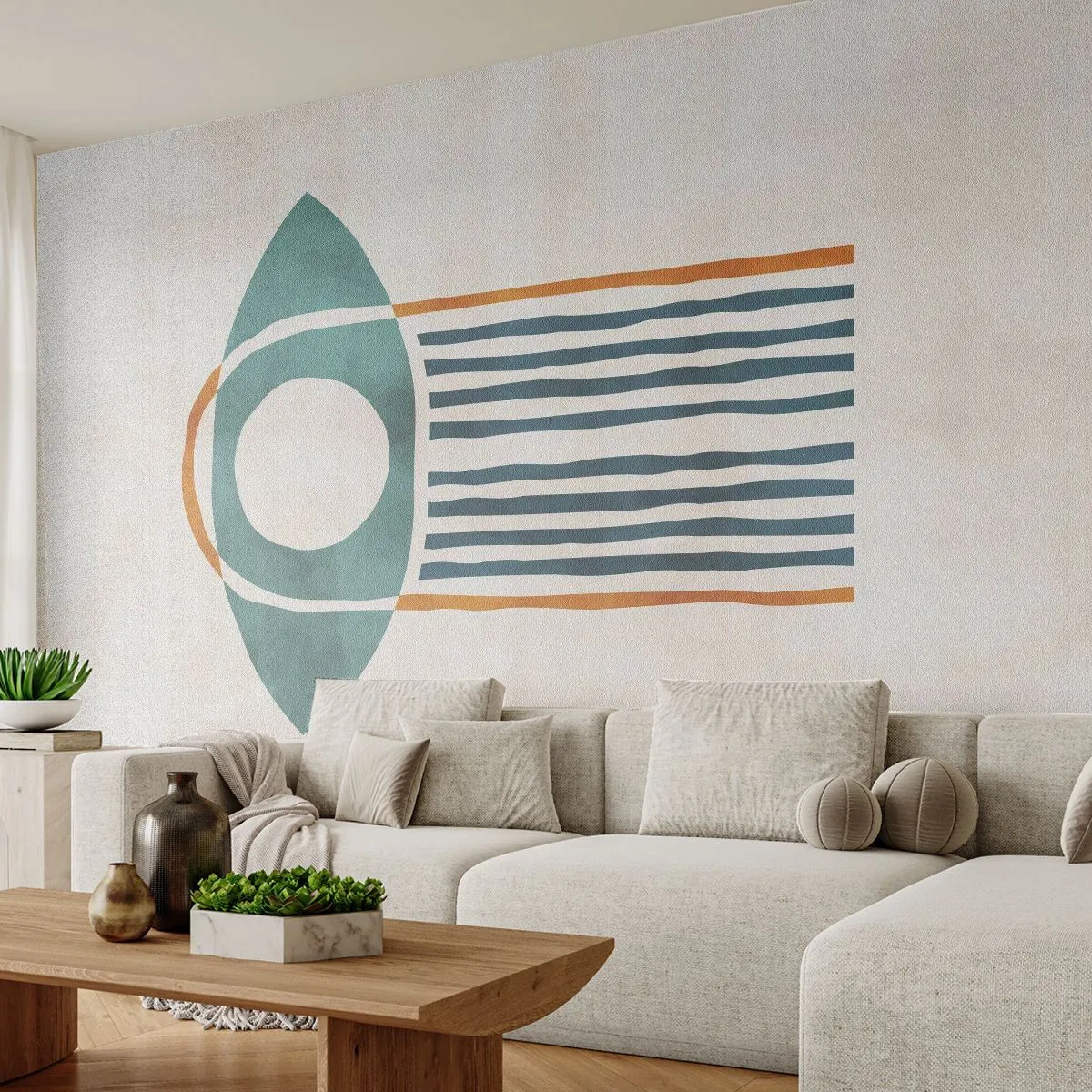 Papier Peint Autocollant Deluxe Sticker - Signes et rituels - Bohème, Œil, Minimalisme - 250x175 cm