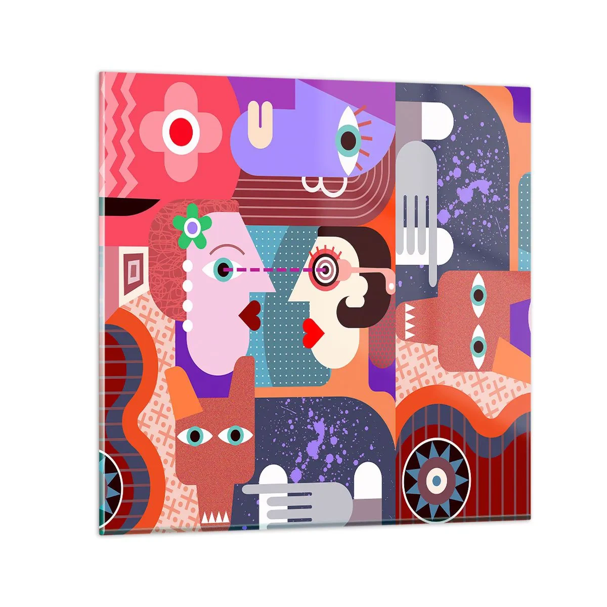 Impression sur verre - Image sur verre - Les yeux dans les yeux - 70x70 cm