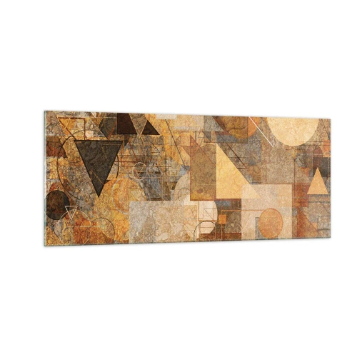 Impression sur verre - Image sur verre - Étude cubique de marron - 100x40 cm
