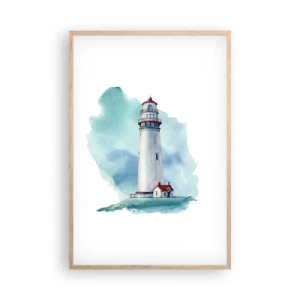 Affiche dans un chêne clair - Poster - La douce sœur du bleu - 61x91 cm