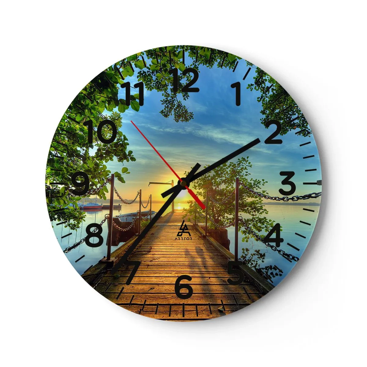 Horloge murale - Pendule murale - L'ouest au-dessus de l'eau - 40x40 cm