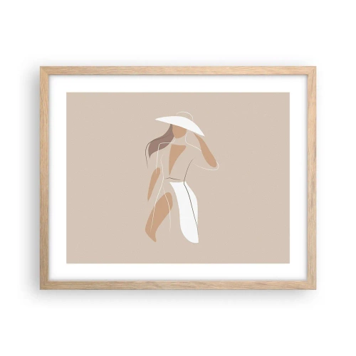Affiche dans un chêne clair - Poster - Lea mode est un jeu - 50x40 cm