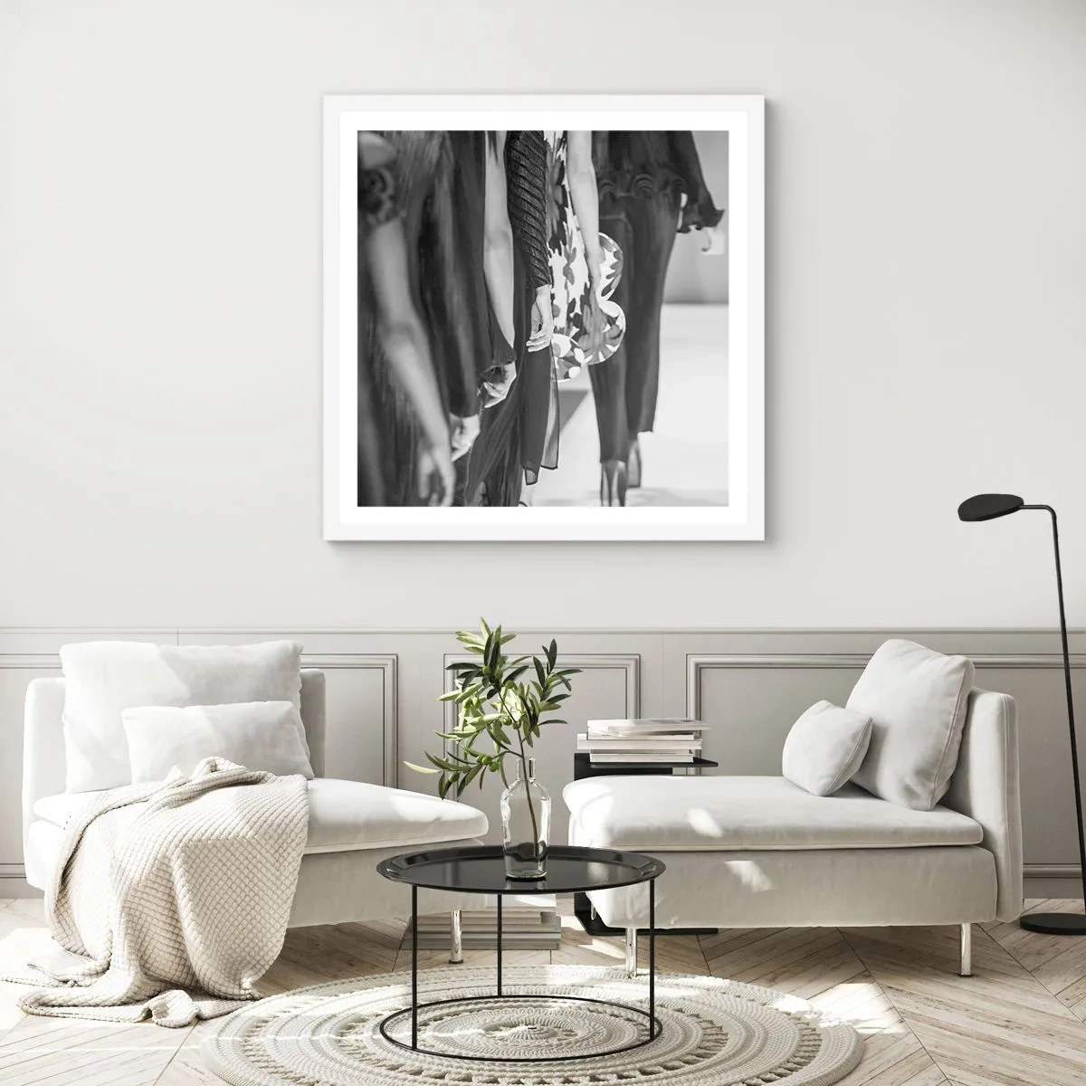 Affiche dans un cadre blanc - Poster - Un défilé stylé - 40x40 cm