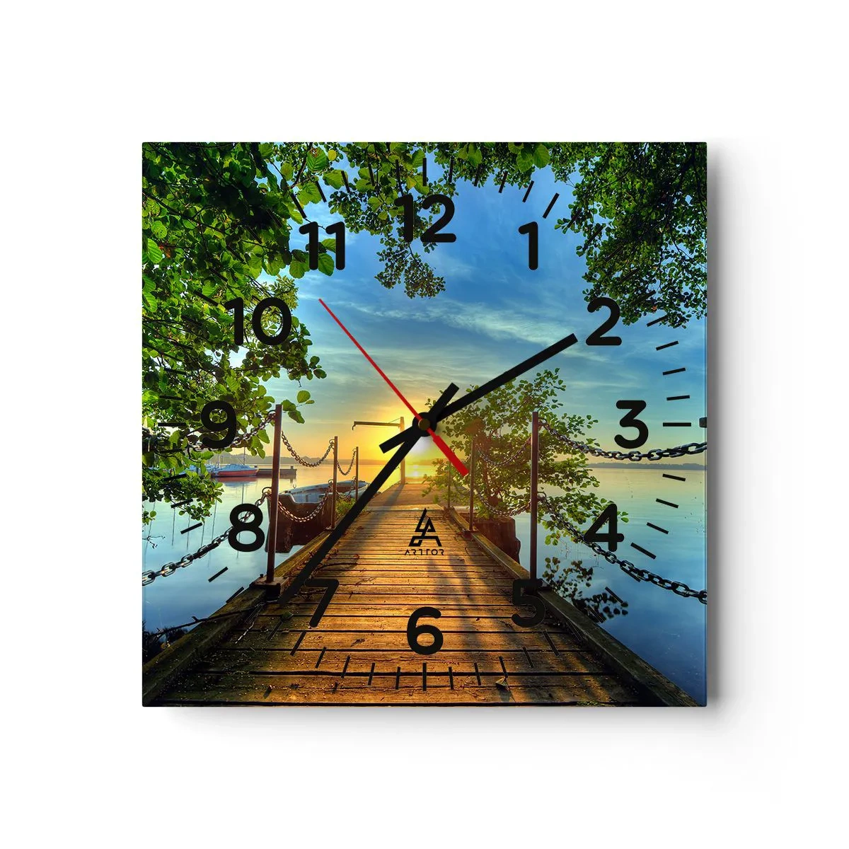 Horloge murale - Pendule murale - L'ouest au-dessus de l'eau - 40x40 cm