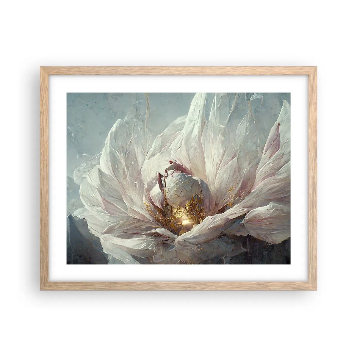 Affiche dans un chêne clair - Poster - Il fleurit une fois tous les cent ans - 50x40 cm