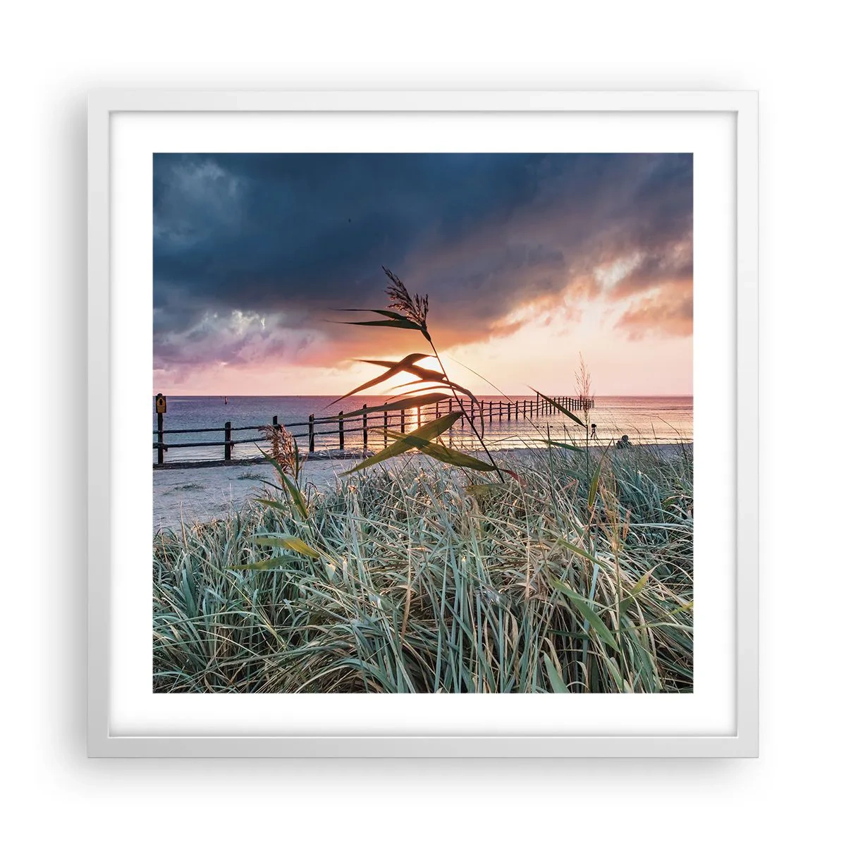 Affiche dans un cadre blanc - Poster - Ça ne passe pas avec le vent - 50x50 cm